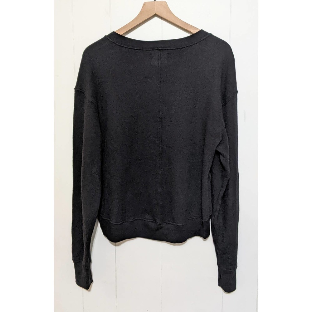 Pam & Gela Black Sequin 99 Long Sleeve Sweatshirt Crew Neck Women's Pullover M - Picture 4 of 6
